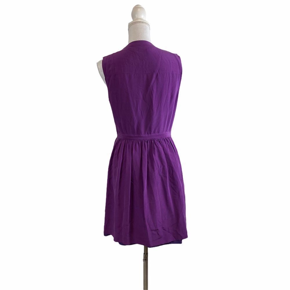 Madewell Purple 100% Silk Sleeveless Dress - Picture 7 of 8